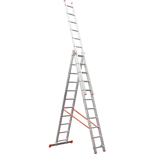 Scara pliabila 100869302, Inaltime lucru 698 cm, 3x11 trepte, aluminiu