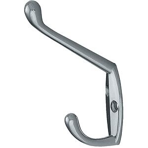 Cuier perete suprapus, 2 agatatori, metal, argintiu