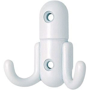 Cuier perete si mobilier, 2 agatatori, metal, alb
