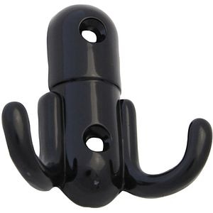 Cuier perete, 2 agatatori, metal, negru