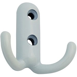 Cuier perete, 2 agatatori, metal, alb