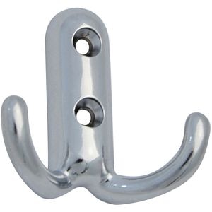 Cuier perete, 2 agatatori, metal, crom lucios