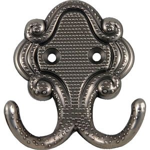 Cuier perete, 2 agatatori, metal, gri