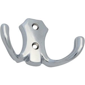 Cuier perete, 2 agatatori, metal, crom lucios