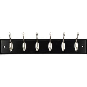 Cuier perete, 6 agatatoare, lemn, negru