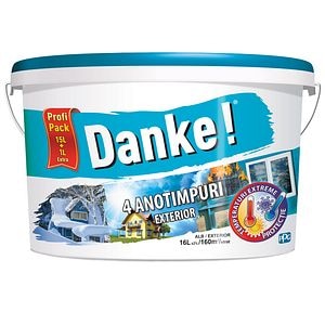 Vopsea lavabila Danke 4 anotimpuri, alb, 16 L, Exterior