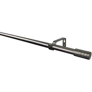 Set galerie simpla extensibila GoodHome Athens, gri, metal, 330/200 cm, diametru 19 mm