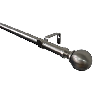 Set galerie simpla extensibila GoodHome Athens, metal, gri, 210/120 cm, diametru 28 mm