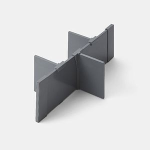 Separator sertar GOODHOME, metal, 20.4 x 44 cm, gri