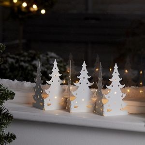 Decoratiune Evantai brad LED, iluminat alb cald