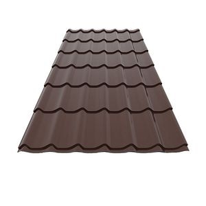 Tigla metalica, Maro, RAL 8017, 0,4 mm x 220 x 120 cm, 2,64 mp  Bravo Lucios
