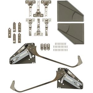 Kit de balamale pentru mobila de bucatarie, 17.5 cm, metal, gri