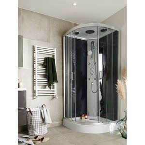 Cabina dus hidromasaj, joasa, semirotunda, 90 x 90 x 215 cm • GoodHome Onega