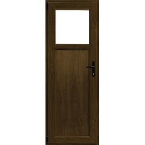 Usa termopan PVC exterior, batanta, cu geam, 6 C, 1/3, maro, dreapta, simpla deschidere, 88 x 205 cm • Aplast