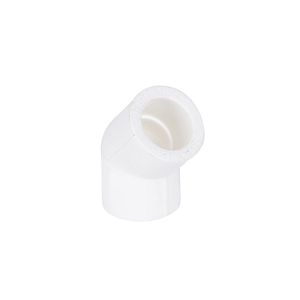 Cot plastic PPR, alb, 20 mm, unghi 45, interior-interior