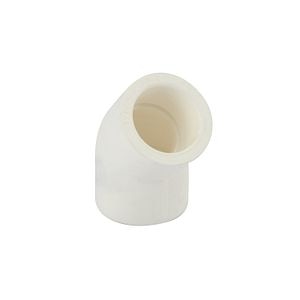Cot plastic PPR, alb, 25 mm, unghi 45, interior-interior