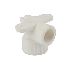 Cot perete plastic PPR, 20 mm, racord 1/2, unghi 90, simplu, alb
