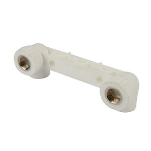 Cot perete plastic PPR, 20 mm, racord 1/2, unghi 90, dublu