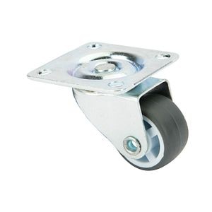 Rola mobilier cu placa pivotanta, 25 x 13 mm, 15 kg
