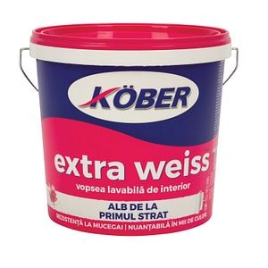 Vopsea lavabila Kober Extra Weiss, alb, 8.5 L, Interior
