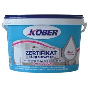 Vopsea lavabila Kober Zertifikat, alb, 4 L, Interior
