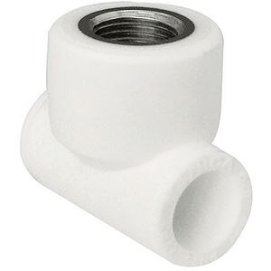 Teu, 20 mm x 3/4" FI, polipropilena, alb