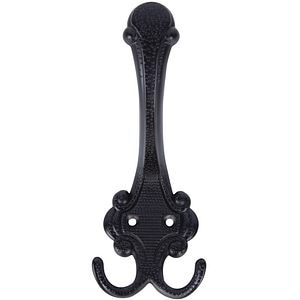 Cuier perete, 3 agatatori, metal, negru