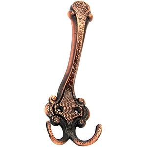 Cuier perete, 3 agatatori, metal, maro