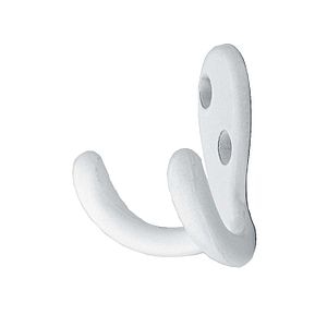 Cuier metalic doua carlige alb