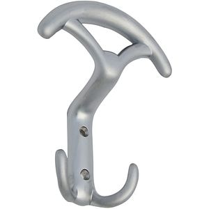 Cuier perete, 2 agatatoari, metal, gri