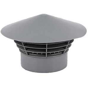 Piesa capat coloana de ventilatie, 75 mm, gri