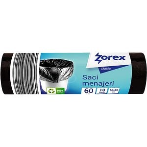 Saci menajeri ZOREX Clasic, 10 buc, 60 l, negru