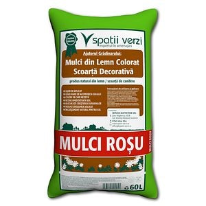 Mulci scoarta decorativa, rosu, 60 L • Spatii verzi