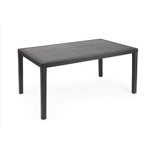 Masa de gradina Landmann, antracit, poliratan, dreptunghiulara, 6 persoane, 150 x 72 cm