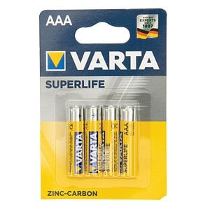 Baterii zinc carbon AAA VARTA Superlife, 4 bucati