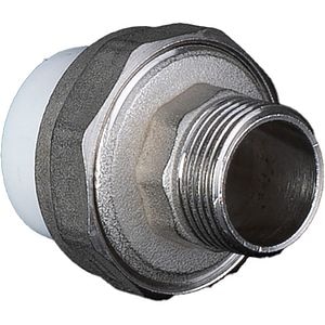 Racord hexagonal, 40 mm x 11/4'' FI, polipropilena, alb