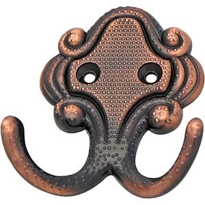 Cuier perete si mobilier, 2 agatatori, metal, maro