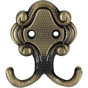 Cuier perete, 2 agatatori, metal, bronz