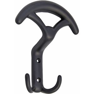 Cuier perete, 2 agatatori, metal, negru