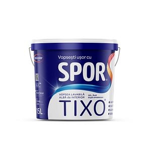 Vopsea lavabila, interior, Policolor Spor Tixo gel, alb, 15 L