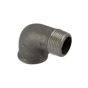 Cot fonta maleabila, negru, 90 grade, racord 1, filet exterior