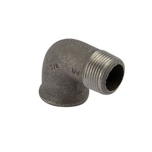 Cot fonta maleabila, negru, 90 grade, racord 3/4, filet exterior