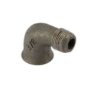 Cot fonta maleabila, negru, 90 grade, racord 3/8, filet exterior