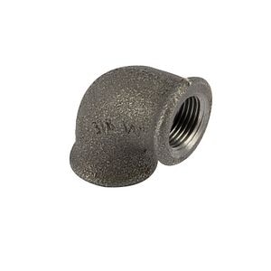 Cot fonta maleabila, negru, 90 grade, racord 3/8, filet interior