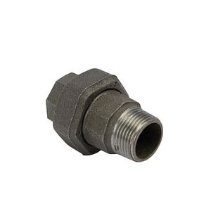 Olandez drept fonta maleabila, negru, racord 1, filet exterior