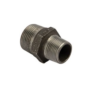 Niplu redus negru, racord 1 x 3/4