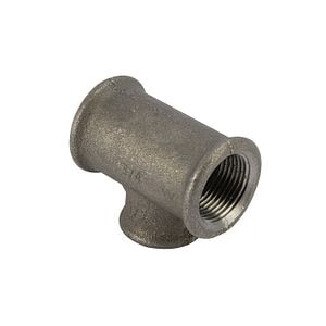 Teu redus negru, racord 3/4 x 1/2