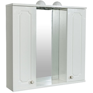 Oglinda baie cu dulap SANITOP Rustik Antik 2D, 80 x 16 x 73 cm, iluminare LED, alb