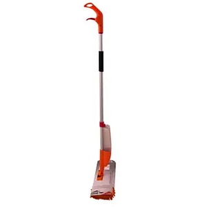 Mop spray pulverizare apa, cu rezerva cu fata dubla, microfibra, gri-rosu