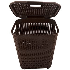 Cos rufe cu capac, 45 L, polipropilena, maro